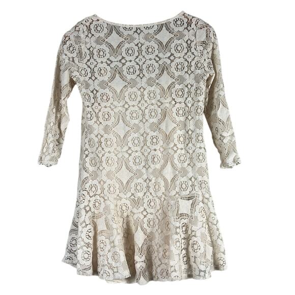 Free People Walking To The Sun Dress Womens 0 3/4 Sleeve Boho Cottagecore Beachy - Picture 5 of 7